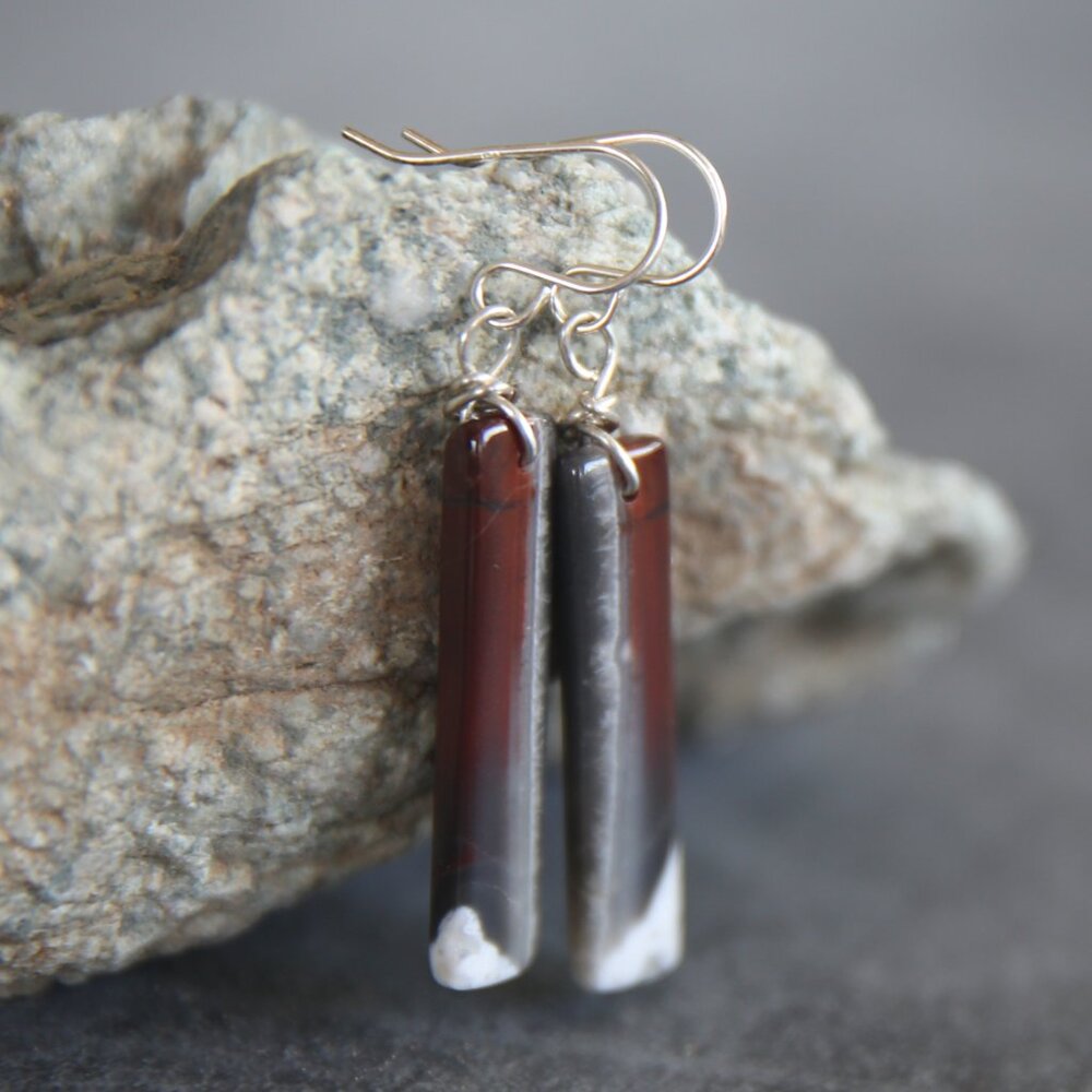 Agate and Sterling Earrings
